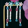 Dangle Earrings GODKI Kundan Pearl Tassel For Women Wedding Party Dubai Jewelry Aretes De Mujer Modernos 2024