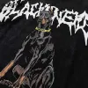 Styl amerykański modny mycie w trudnej sytuacji, krótkie t-shirt męski retro punkowy koszulka uliczna odzież hip-hop dla psa zwierzęta nadruk gotycki t-shirt harajuku