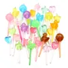 10pcs Mix Farbgröße Bling Glitter Herz Round Entenstar Lollipop Harz.