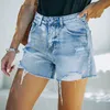 Shorts féminins Summer Elastic Womens Denim Shorts hauts High Waited Fit Casual Fashion Loose Ripped Blue Ladies Hotpants Shorts 2023 Nouveau Y240504