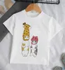 T-shirts t-shirts pour filles vêtements pour garçons animaux chemises pour enfants chats d'été drôles et animés des années 90