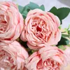 Декоративные цветы венки наиболее продаваемые красивые розовые пиони искусственные шелковые цветы маленькие белые букет домашняя вечеринка зимняя свадьба