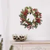 Decorative Flowers Wreaths Christmas Wall Window Stickers Simulation Pinecone Berry Wreath Pattern PVC Xmas Stickers For Kids Room Nursery Decoration