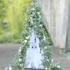 Decorative Flowers Wreaths 1 piece of 180cm eucalyptus Garland With Flowers-8 white rose artificial flower green Garland vine used for decorating party