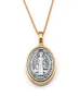 10st/partier Antik guld St Benedict Medal Charm Pendant Halsband för manliga smycken Fashion Accessories Chain 23.6inches A-557D2518386