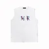 American Street Personality Anime Pure Cotton Sans manches ZJBAM042 Pink Flower Letter Imprimer gilet R84W80 masculin et féminin Sports détendus Sports respirant