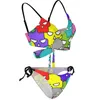 Women's Swimwear Sexy Bikini Set Women Cartoon Skulls Print Swimsuit Bones Pattern Swim Surf 2 Pieces Elegant Bathing Suit