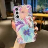 Laser dazzling flowers suitable for Samsung S23 Ultra phone case electroplated with fresh S24 anti drop A55 small floral fragments