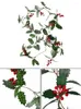 Kwiaty dekoracyjne Święta sztuczna jagoda holly rattan symulowane winorośl dekoracje na świąteczne drzewo wiszące ozdoby na imprezowe schody