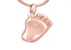IJD8041 Baby Foot Shape Stainless Steel Cremation Keepsake Pendant for Hold Ashes Urn Necklace Human Memorial Jewelry2650912