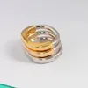 Vintage Designer Diamond Ring Hochwertige nicht verblüffende Sterling Silber-Halbring Diamond Lock Ring für Frauen Geburtstagsfeierliebhaber Schmuckgeschenk