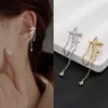 Dangle Chandelier Shiny Cross Stars Tassel Clip Earrings Fake Piercing Ear Cuff Clip-On Earrings Without Hole Clips On Ears Earring Star Cartilage