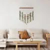 Figurines décoratives fausses eucalyptus feuilles décoration mural bohème suspendu avec des perles en bois corde en coton cuisine boho cuisine pour salle de bain
