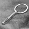 Roestvrij staal gepersonaliseerde sleutelchains 3D Bar Keyrings grave tekstnaam datum aangepaste sleutelketens ringen houder liefde cadeau p039 240506