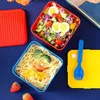 Bolsas de almuerzo Bolsas Bloqueo Building Block Box Lunch Box para niños CONTENEDOR CONTENIDO CREATIVO Bolsas de almuerzo para almuerzo para estudiante Microondas Bento Box Storage