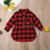 Girl's Dresses 0-5T Christmas toddler newborn baby girl dress red plaid cotton princess party long sleeved dress girl winter dressL2405