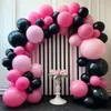 Decoração de festa 54pcs Conjunto de 12 polegadas Balões brancos de látex de 32,8 pés de alumínio rosa Decorações