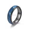 6 mm rhombus zwarte kleur tweekleurige wolfraam stalen ring super harde wolfraam staartring voor vrouwen heuphop sieraden