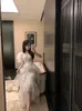 Lässige Kleider Französisch Retro ärmellose V-Ausschnitt Unregelmäßige 3D-Schmetterling Tupfen Tupfen Mesh Mesh Spitze Fairy Prinzessin Ballkleid weißes Kleid für Frauen