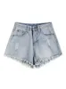 Dames shorts Koreaanse mode gyaru hot pants gescheurd gat hoge taille nieuw ontwerp denim shorts raw edge sexy jean shorts grunge tide preppy stijl y240504