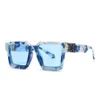 Lunettes de soleil Automne et hiver rétro Modèle Cloud Cloud Print Modern Blue Sky White Clouds Femmes 300L