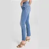 Pantaloni da donna Capris a vita alta jeans dritti jeans casual slim fit elastico pantaloni elastici aderenti in modo stretto q240508