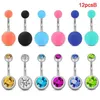 Z7QQ Pierścienie pępka 5/10/12/16pc/zestaw Śliczny Dangle Belly Ring Pack 14G Puszczenie Kiełki Seksowne pierścień brzucha Pierścień Pierścień Pierścień Binegy D240509