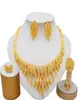 Collier de boucles d'oreilles Dubaï 24k Gold Color Bijoux Ensembles pour femmes Bracelet de luxe Ring India Africain Wedding Wife Gifts Party8911567