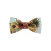 Arco amarra a primavera masculina vestido formal noivo de casamento original festa de festa divertida pintura de girassol gravata