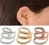 Brincos de clipe Punk Gold Bronze Bronze Chain Chain Charms Brincos de clipes Metallic Ear embrulhando nenhum piercing Ear Brios Jóias
