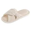 Slippers Pallene Summer Corduroy Womens Slider Houstable Cotton Home Chaussures confortables Casual with Memory Foam H240509