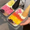 Бутылки для хранения пищи матовая квадратная железная коробка мусс торт мороженое десерт печень