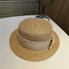 Caps Chapeaux Womens Beach Hat Plat Fothed Childrens Baby Girl Bow Bow Cute Summer Outdoor Childrens Sun Hat Khaki Grille Hat Sombreros de Mujer D240509