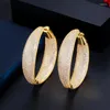 Серьги обручи супер шипы блестящие медные мирко-внедренные драгоценные камни серьга циркона для женщин серебряной/золотой металлической ушной аксессуар