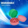 Biodegradable Smoking Grinder PE 40MM 56MM 63MM Degradable Tobacco Eco 2 Parts Layer Spice Plastic Herb Cigarette Grinders Crusher5607975