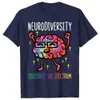 Męskie koszulki Neurotyczna Autyzm mózgu Świadomość ASD Zaburzenie nadpobudliwości Mężczyzny T-shirt Śliczna koszulka graficzna Y2K Top Fun Gift Set z krótkim rękawem Zestaw D240509