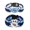 BANGGLE 18 25 mm Glass Football Chanms Bracord Paracord Sopravvivenza intrecciato Bangles sportivo Banghi fai da te