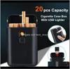Cases 20Pcs Capacity Case With Usb Electronic Cigar Holder Lighter Regular Cigarette Gadgets For Men T200111 0Cdo 8Eqa12898938