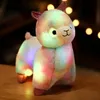 35 cm Creative Lighting Led gevuld dieren pluche speelgoed cartoon regenboog alpaca gloed kerstjaar kinderen verjaardagscadeau 240424