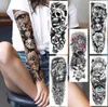 ARME ARRME ARRIVE OEUX ESEUX THEMPARE TATOUR Autocollant pour les hommes Femmes Réaliste Skull Rose Fleur Tatoos Art corporel 3D IMPHERPORTHER FAKE TATOOS3202499