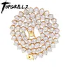 TopGrillz bling 3 colar de corrente de tênis de ponta de 4 mm 6mm homens de hip hop charme de ouro/jóias coloridas geladas