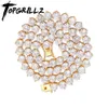 TOPGRILLZ BLING 3 Collier de chaîne de tennis de broche 4 mm 6 mm Hip Hop Charm Gol