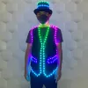 Chapéus coloridos LED Luminous Vest Hat Bar Figurino DJ Singer Party Party Glowinthedark Supplies Dançarino Fantas