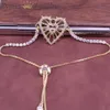 10st, 2021 Ny guldfärg Crystal Zircon Armband 2mm Cz Tennis Chain Heart Charm Bangle for Lover Women Fashion Pare Smycken