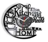 The Kitchen the Heart of the Home Inspired Record Clock Modern Design Wall Watch Kitchen Decor Noiseless Timepieces 2201041763842