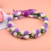 Fiori decorativi 1pc Fashion Bohemia Garland Rose Flower Crown Women Cascia con ragazze a nastro regolabile Halo da sposa