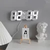 Horloges murales 3D Clock de bureau simple de bureau simple de bureau LED de chambre à coucher