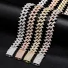 14mm Iced Out Chains Mens Designer Jewelry Link Chain Luxury Bling Rapper Hip Hop Miami Big Box Buckle Kuba Chain Full Of Zircon Neckla 319i