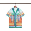 2024 Koszulki mody Casablanc-s Designer koszule San Print Mens Casual Shirt Women Lose Silk Shirt Luksusowe ubranie