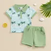 Kleidung Sets Baby Boys Shorts Set Short Sleeve Tree Print Hemd mit elastischer Taille Sommer -Outfit